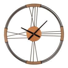 Load image into Gallery viewer, 26.77&quot;D Farmhouse Metal and Rope Wall Clock
