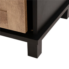 Load image into Gallery viewer, 47.20&quot;L Modern Industrial Black Storage Cabinet with Natural Top and Sliding Doors
