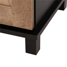 Load image into Gallery viewer, 47.20&quot;L Modern Industrial Black Storage Cabinet with Natural Top and Sliding Doors
