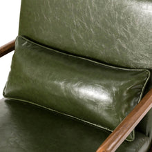 Load image into Gallery viewer, 30.00&quot;H Mid-century Modern Hunter Green PU Leather Accent Armchair with Walnut Rubberwood Frame
