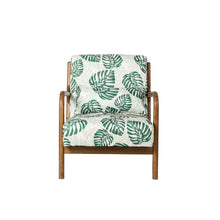 Load image into Gallery viewer, Mid-century Modern Patterned Fabric Accent Armchair with Walnut Rubberwood Frame
