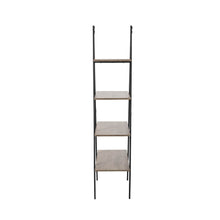 Load image into Gallery viewer, 64.5&quot;H Modern Industrial Rustic Oak Melamine 4-Tier Leaning Bookcases &amp; Ladder Shelves
