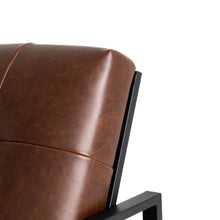 Load image into Gallery viewer, 29.25&quot;H Brown PU Leather Tufted Accent Chair
