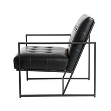 Load image into Gallery viewer, 29.25&quot;H Black PU Leather Tufted Accent Chair
