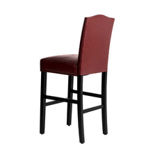 Load image into Gallery viewer, 45&quot;H Burgundy PU Leather Upholstered Bar Chair with Studded Decor, Set of 2
