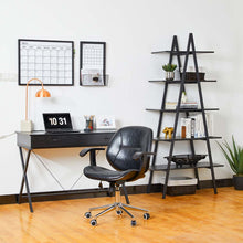 Load image into Gallery viewer, 72&quot;H Modern Industrial Black Wood/Metal 5-Tier &quot;A&quot; Frame Bookcases &amp; Shelves
