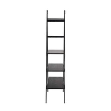 Load image into Gallery viewer, 72&quot;H Modern Industrial Black Wood/Metal 5-Tier &quot;A&quot; Frame Bookcases &amp; Shelves
