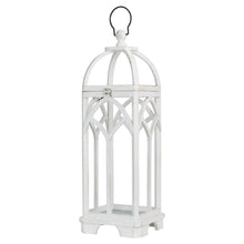 Load image into Gallery viewer, Wash White Farmhouse Wooden Church Window Frame Lanterns, Set of 2
