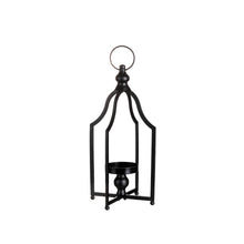 Load image into Gallery viewer, 16.50&quot;H Modern Farmhouse Black Metal Candle Lantern
