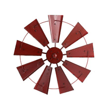 Load image into Gallery viewer, 22.05&quot;D Vintage Red Metal Wind Spinner Wall Décor
