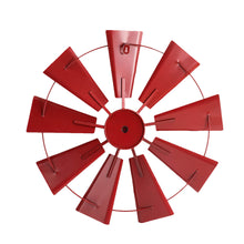 Load image into Gallery viewer, 22.05&quot;D Vintage Red Metal Wind Spinner Wall Décor
