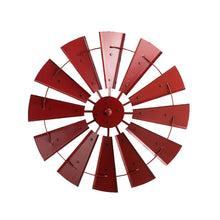 Load image into Gallery viewer, 28.50&quot;D Vintage Red Metal Wind Spinner Wall Décor
