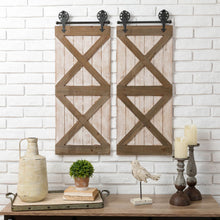 Load image into Gallery viewer, 35.25&quot;H Farmhouse Wooden Barn Door Wall Decor, Set of 2
