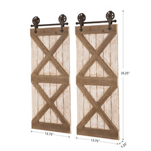 Load image into Gallery viewer, 35.25&quot;H Farmhouse Wooden Barn Door Wall Decor, Set of 2
