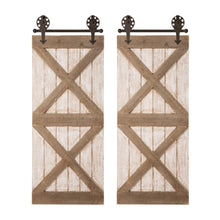 Load image into Gallery viewer, 35.25&quot;H Farmhouse Wooden Barn Door Wall Decor, Set of 2
