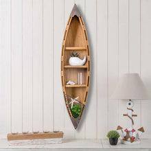 Load image into Gallery viewer, 41.00&quot;H 3-Tier Coastal Wood/Metal Boat Wall Shelf
