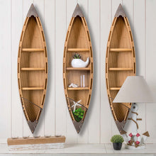 Load image into Gallery viewer, 41.00&quot;H 3-Tier Coastal Wood/Metal Boat Wall Shelf
