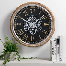 Load image into Gallery viewer, 20.47&quot;D Vintage Industrial Metal Wall Clock with Moving Gears
