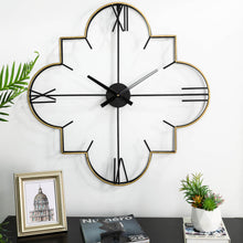 Load image into Gallery viewer, 31.90&quot;D Oversized Modern Metal Golden &amp; Black Novelty Wall Clock
