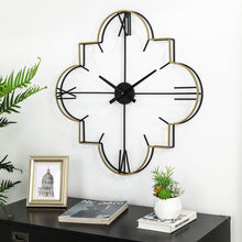 Load image into Gallery viewer, 31.90&quot;D Oversized Modern Metal Golden &amp; Black Novelty Wall Clock
