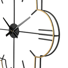 Load image into Gallery viewer, 31.90&quot;D Oversized Modern Metal Golden &amp; Black Novelty Wall Clock
