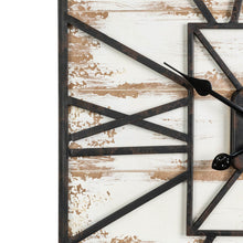 Load image into Gallery viewer, 31.5&quot;H Oversized Farmhouse Wooden/Metal Rectangular Wall Clock
