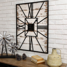 Load image into Gallery viewer, 31.5&quot;H Oversized Farmhouse Wooden/Metal Rectangular Wall Clock
