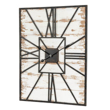 Load image into Gallery viewer, 31.5&quot;H Oversized Farmhouse Wooden/Metal Rectangular Wall Clock
