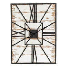 Load image into Gallery viewer, 31.5&quot;H Oversized Farmhouse Wooden/Metal Rectangular Wall Clock
