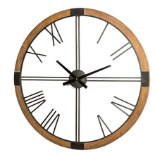 Load image into Gallery viewer, 31.50&quot;D Oversized Modern Farmhouse Metal/Wooden Wall Clock
