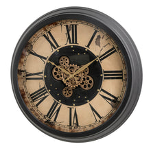 Load image into Gallery viewer, 27.50&quot;D Oversized Vintage Round Gear Clock With Tempered Glass
