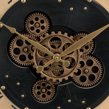 Load image into Gallery viewer, 27.50&quot;D Oversized Vintage Round Gear Clock With Tempered Glass
