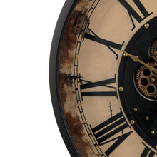 Load image into Gallery viewer, 27.50&quot;D Oversized Vintage Round Gear Clock With Tempered Glass
