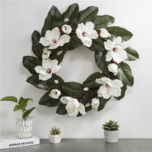 Load image into Gallery viewer, 24&quot;D Artificial Magnolia Wreath
