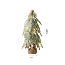 Load image into Gallery viewer, 18&quot;H Lighted Frosted Artificial Table Tree
