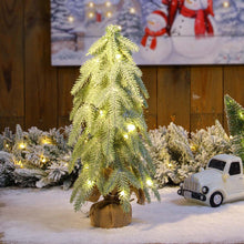 Load image into Gallery viewer, 18&quot;H Lighted Frosted Artificial Table Tree
