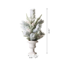 Load image into Gallery viewer, 24&quot;H Lighted Flocked Pinecone and Berries Table Tree
