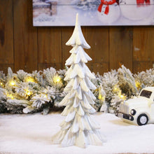 Load image into Gallery viewer, 14.75&quot;H White Resin Christmas Handcrafted Table Tree Décor
