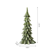 Load image into Gallery viewer, 14.75&quot;H Green Resin Christmas Handcrafted Table Tree Décor
