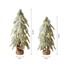 Load image into Gallery viewer, Lighted Frosted Artificial Table Tree, Set of 2
