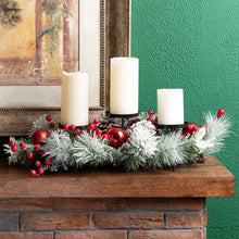 Load image into Gallery viewer, Glitted Berry Ornament Pinecone Candle Holder Centerpiece
