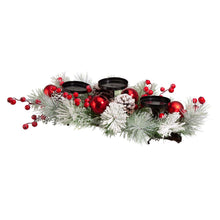 Load image into Gallery viewer, Glitted Berry Ornament Pinecone Candle Holder Centerpiece
