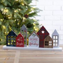 Load image into Gallery viewer, 20&quot;L Metal &amp; Wooden Christmas House Table Décor
