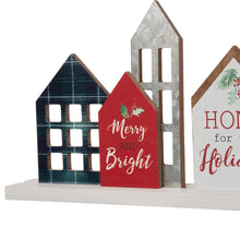 Load image into Gallery viewer, 20&quot;L Metal &amp; Wooden Christmas House Table Décor
