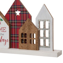 Load image into Gallery viewer, 20&quot;L Metal &amp; Wooden Christmas House Table Décor
