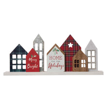 Load image into Gallery viewer, 20&quot;L Metal &amp; Wooden Christmas House Table Décor
