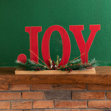 Load image into Gallery viewer, 18&quot;L Wooden Christmas JOY Table Decor
