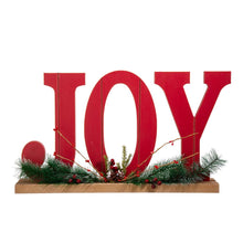 Load image into Gallery viewer, 18&quot;L Wooden Christmas JOY Table Decor
