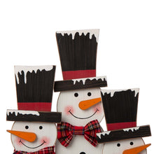 Load image into Gallery viewer, 18&quot;H Wooden Snowman Family Table or Standing Decor
