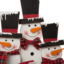 Load image into Gallery viewer, 18&quot;H Wooden Snowman Family Table or Standing Decor
